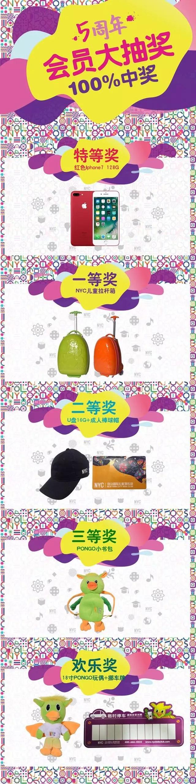 NYC紐約國際成都銀泰城早教中心NYC五周年大抽獎